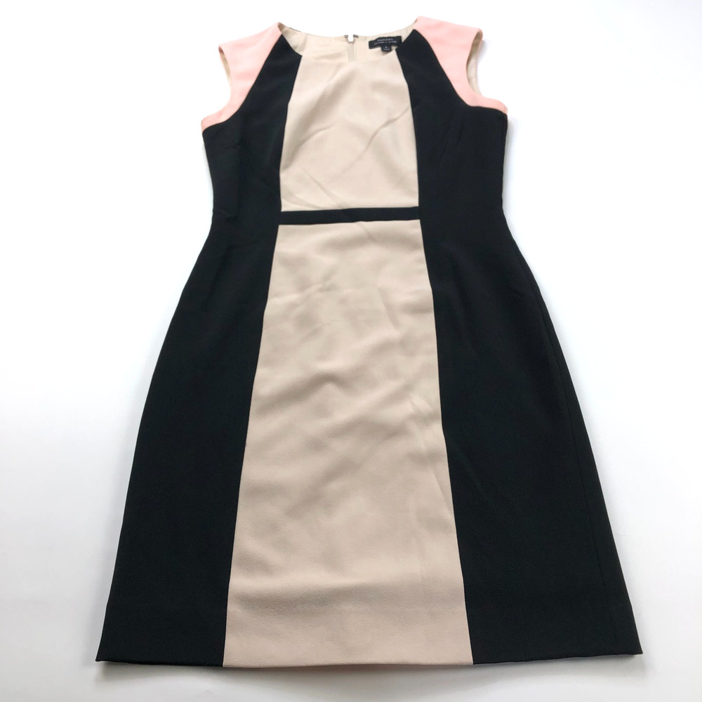 Tahari 4 Sheath Women's Mini Above Knee Dress Black Pink Mauve MINT